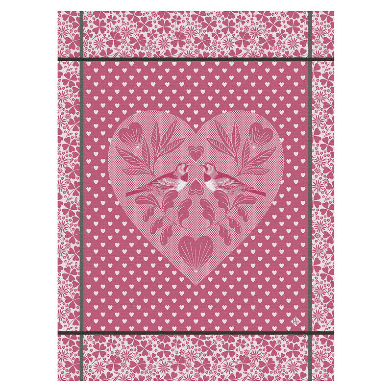 Torchon Amour Pivoine 60x80 100% coton, , hi-res image number 0