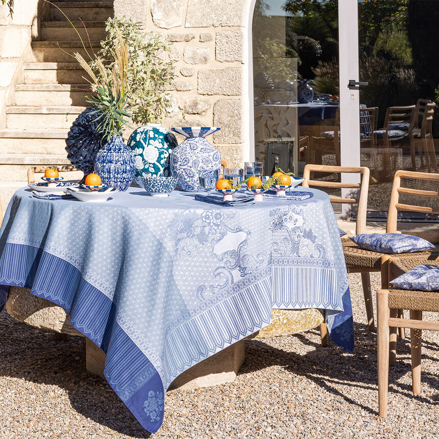 Nappe enduite Promenade Imp&eacute;riale Lapis 175x175 100% coton, longues fibres, , hi-res image number 0