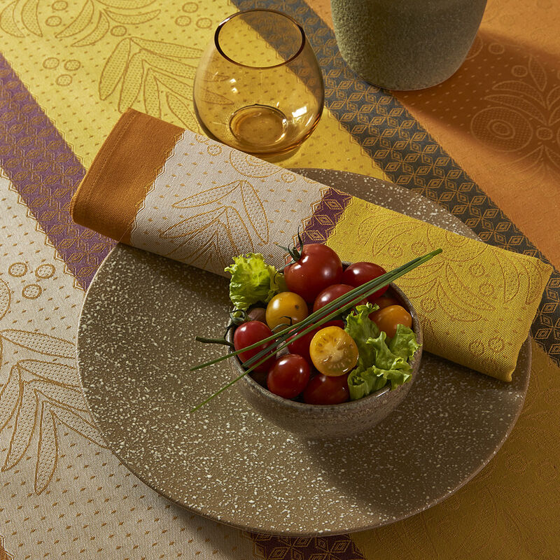 Nappe enduite Vent d'ouest Miel 175x175 100% coton, , hi-res image number 1