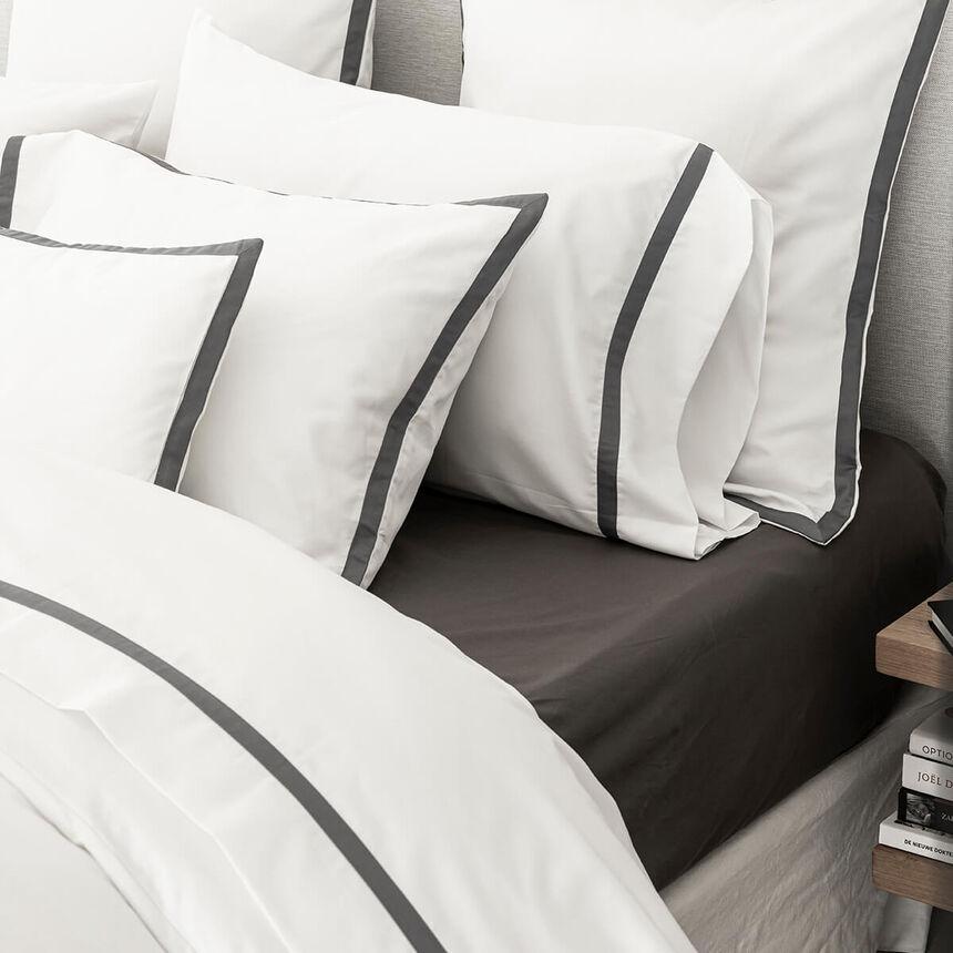 Drap housse Palacio Fusain 90X200X35 100% coton, , hi-res image number 1