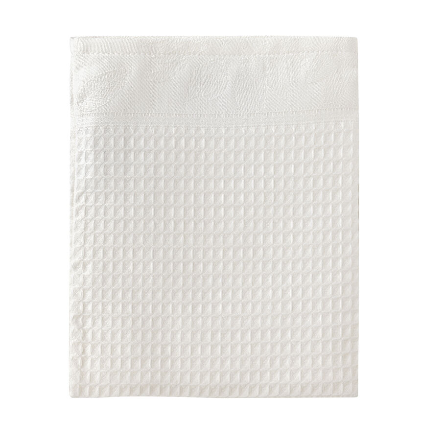 Gant de toilette Pois de senteur Blanc 15x22 100% coton, , hi-res image number 0