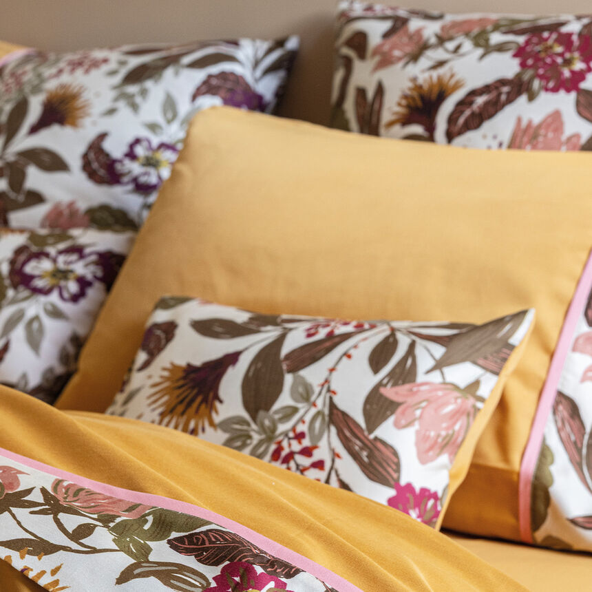 Taie Panache de fleurs  Miel 40X80 100% coton, , hi-res image number 5