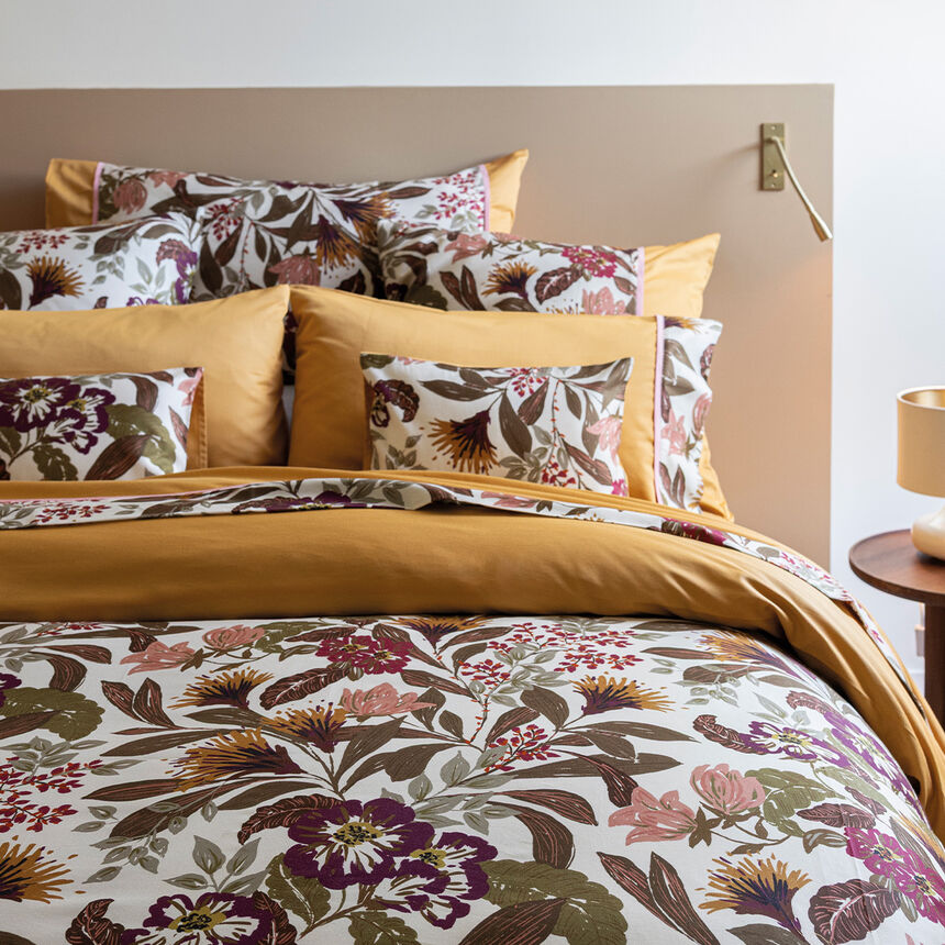 Taie Panache de fleurs  Miel 40X80 100% coton, , hi-res image number 0