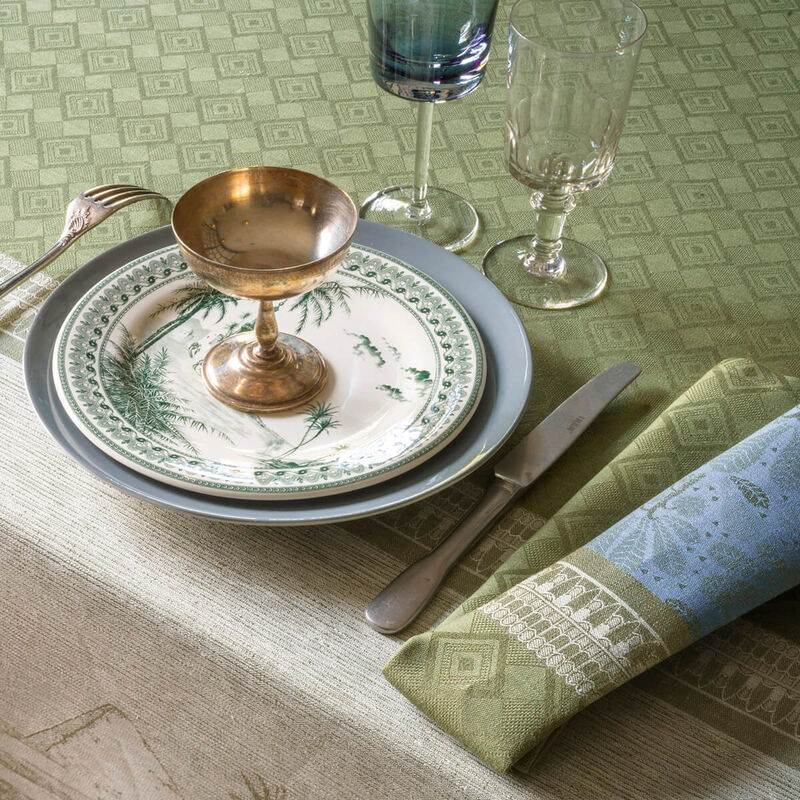 Serviette de table Croisière sur le Nil Palmier 58x58 100% lin, , hi-res image number 0