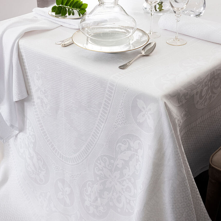 Nappe &Eacute;vasion C&eacute;leste Blanc Pur 175x175 100% lin, , hi-res image number 2