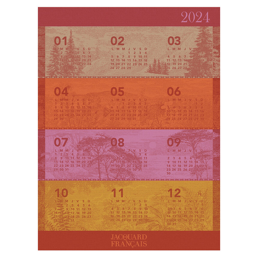 Torchon Calendrier 2024 Paysages 60x80 100% coton, , hi-res image number 0