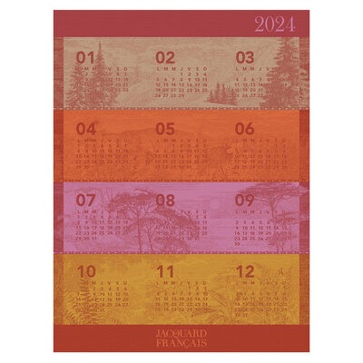 Torchon Calendrier 2024 Coton,  Torchon Calendrier 2024 Coton