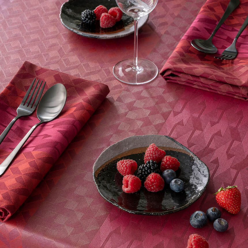 Serviette de table Caract&egrave;re Carmin 58x58 100% coton, , hi-res image number 0