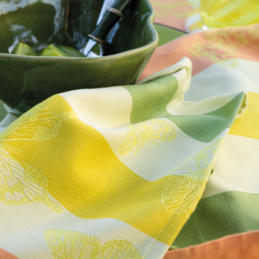 Serviette de table Bal des papillons Citrus 50x50 100% coton, , hi-res image number 1