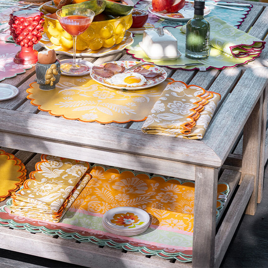 Set de table enduit Alegria Sunset 50x36 100% coton, longues fibres, , hi-res image number 1