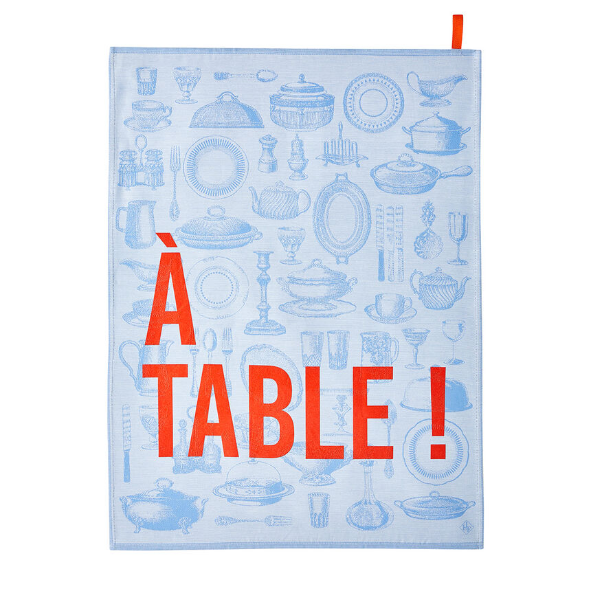 Torchon &Agrave; table Eau 60x80 100% coton, , hi-res image number 0