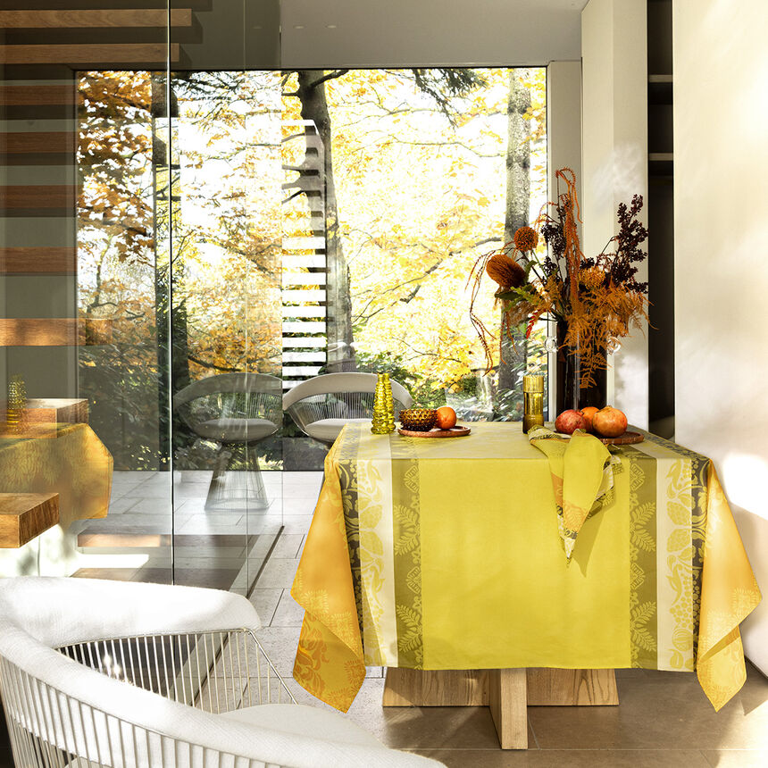 Nappe enduite Mumbai Enduit Safran 150x260 100% coton, , hi-res image number 0