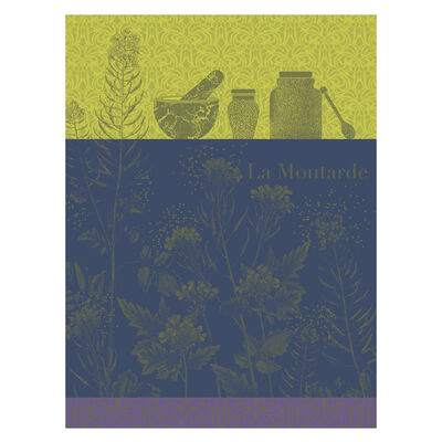 Torchon Moutarde en fleurs Coton,  Torchon Moutarde en fleurs Coton