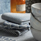 Serviette de table Empreintes Rayures Cobalt 50x50 100% coton, , hi-res image number 2