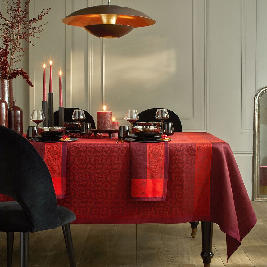 Nappe Ottomane Burgundy 175x175 100% lin, , hi-res image number 0