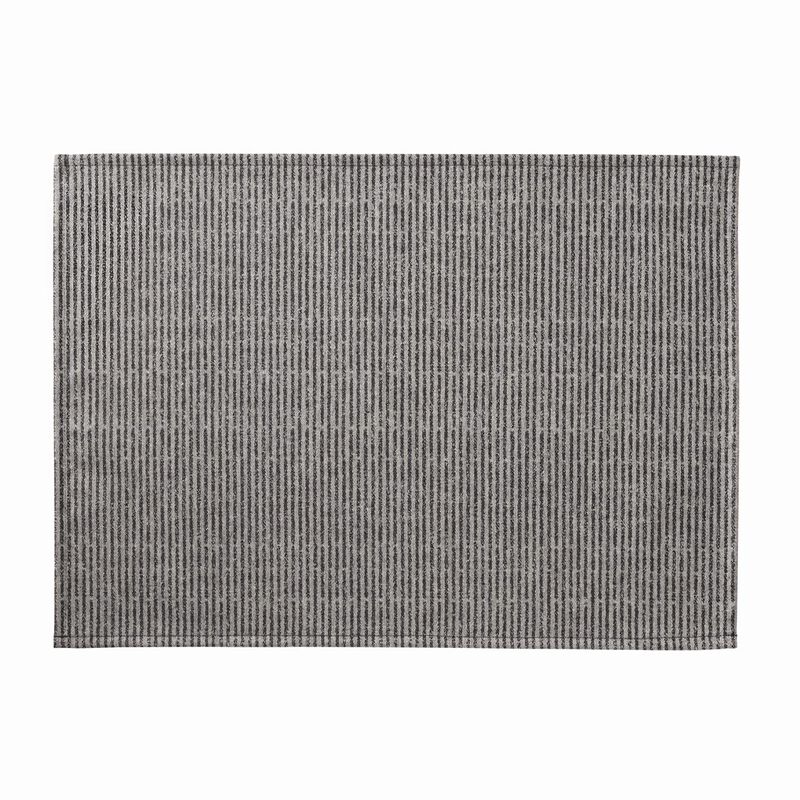 Set de table enduit Empreintes Rayures Charbon 50x36 100% coton, , hi-res image number 0