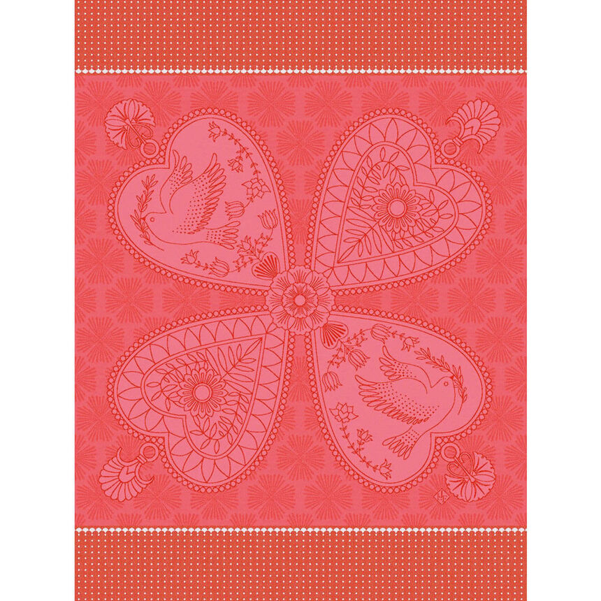 Torchon Peace & Love Amour 60x80 100% coton, longues fibres, , hi-res image number 0