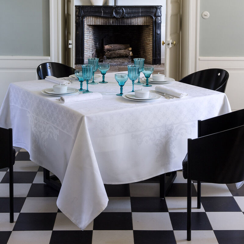 Nappe Azulejos Blanc 175x175 100% coton, , hi-res image number 0