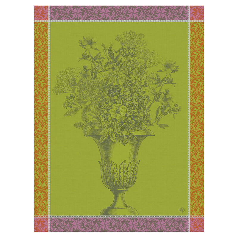 Torchon Floraison Uni Zinnia 60x80 100% coton, , hi-res image number 0