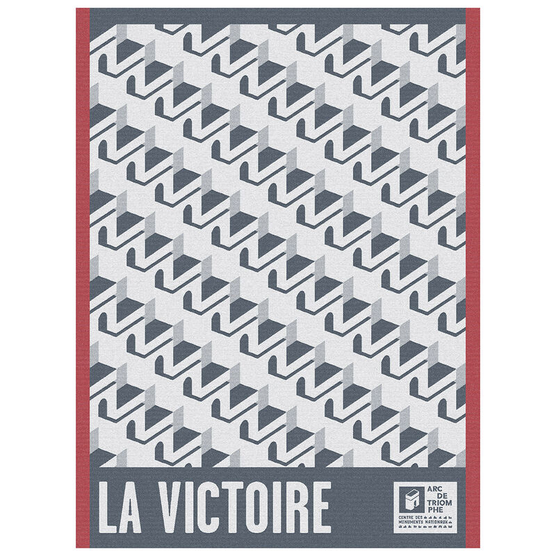 Torchon Arc Victoire Bleu 60x80 100% coton, , hi-res