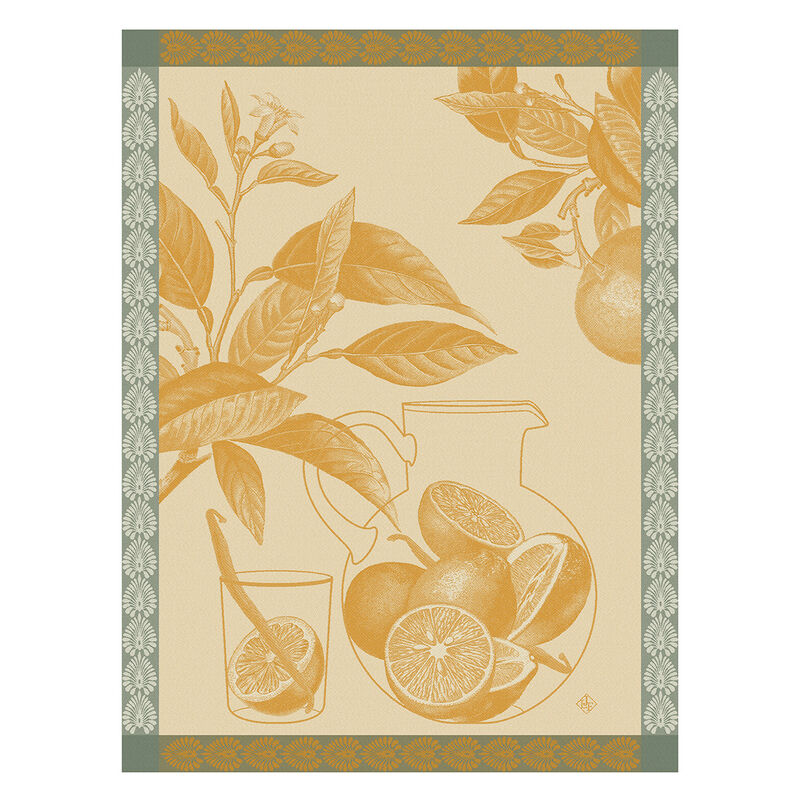 Torchon Eaux d'agrumes Mandarine 60x80 100% coton, , hi-res image number 0