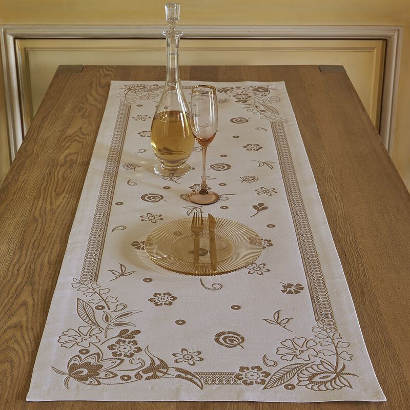Chemin de table Haute Couture Gold 50x150 47% lin / 43% coton / 10% polyester, , hi-res image number 0
