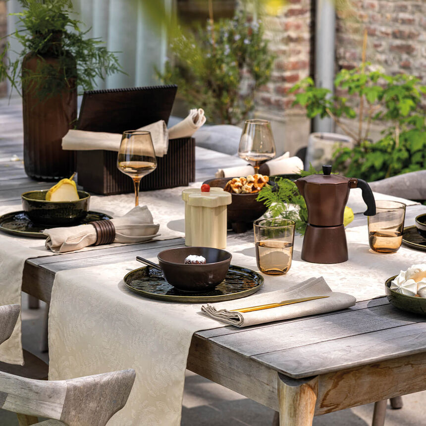 Chemin de table Vegetal mood Cajou 50x150 100% coton, , hi-res image number 0