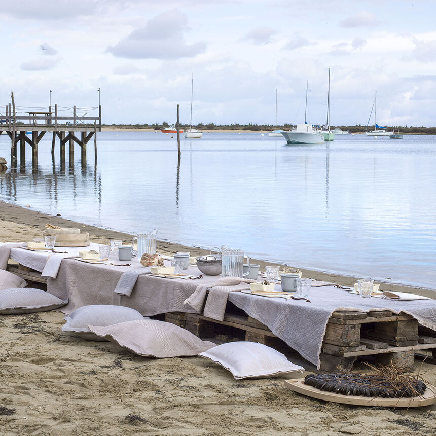 Housse de coussin Slow Life Sable 50x30 89% coton / 11% lin, , hi-res image number 0