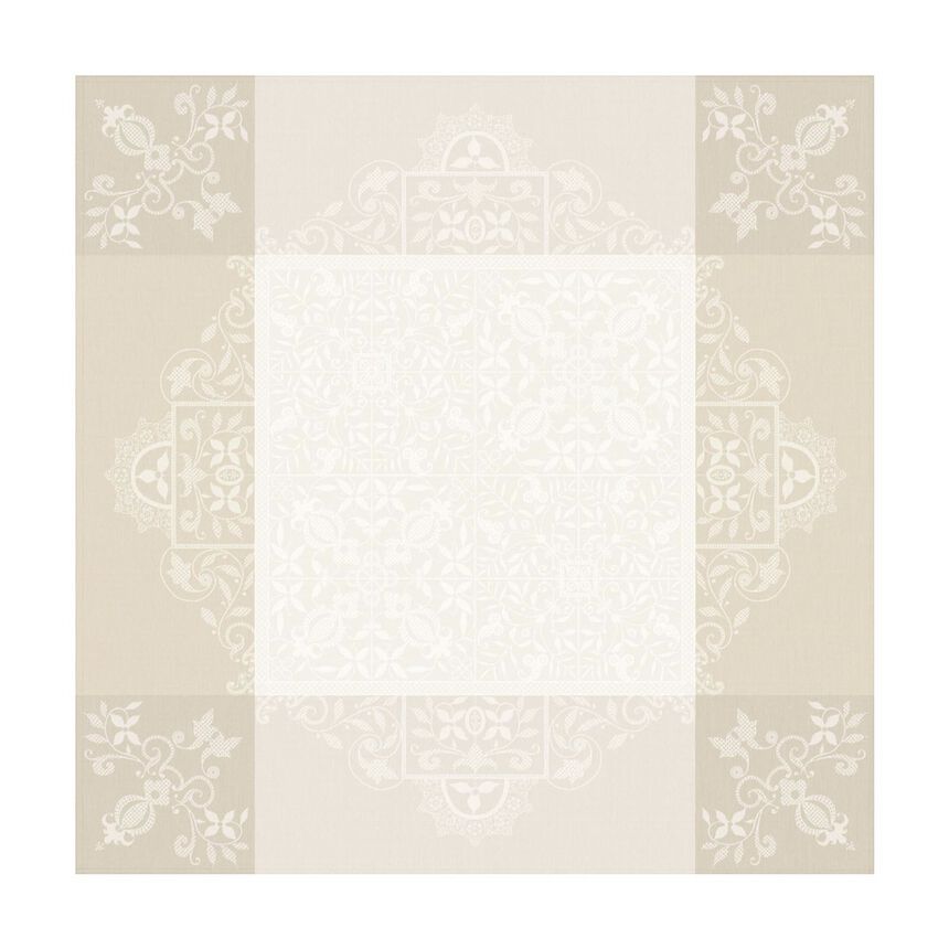 Nappe Venezia Ivoire Ivoire 175x175 100% coton, , hi-res image number 1