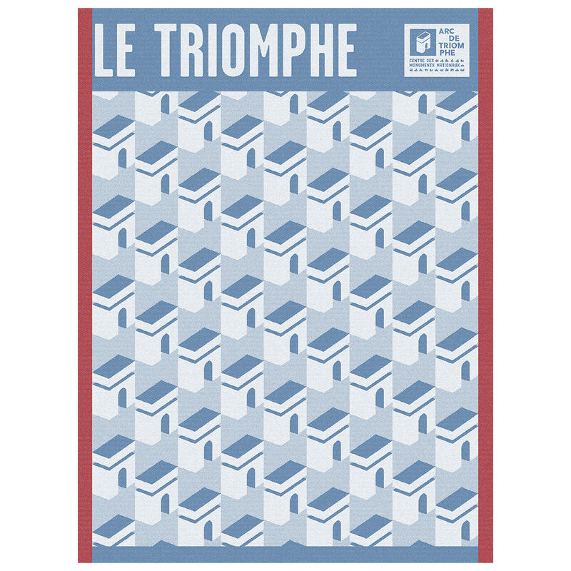 Torchon Arc Triomphe Bleu 60x80 100% coton, , hi-res