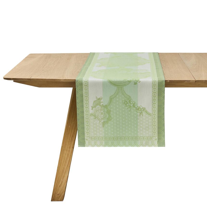 Chemin de table Promenade Imp&eacute;riale Jade 50x150 100% coton, longues fibres, , hi-res image number 0
