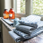 Serviette de table Empreintes Rayures Cobalt 50x50 100% coton, , hi-res image number 3