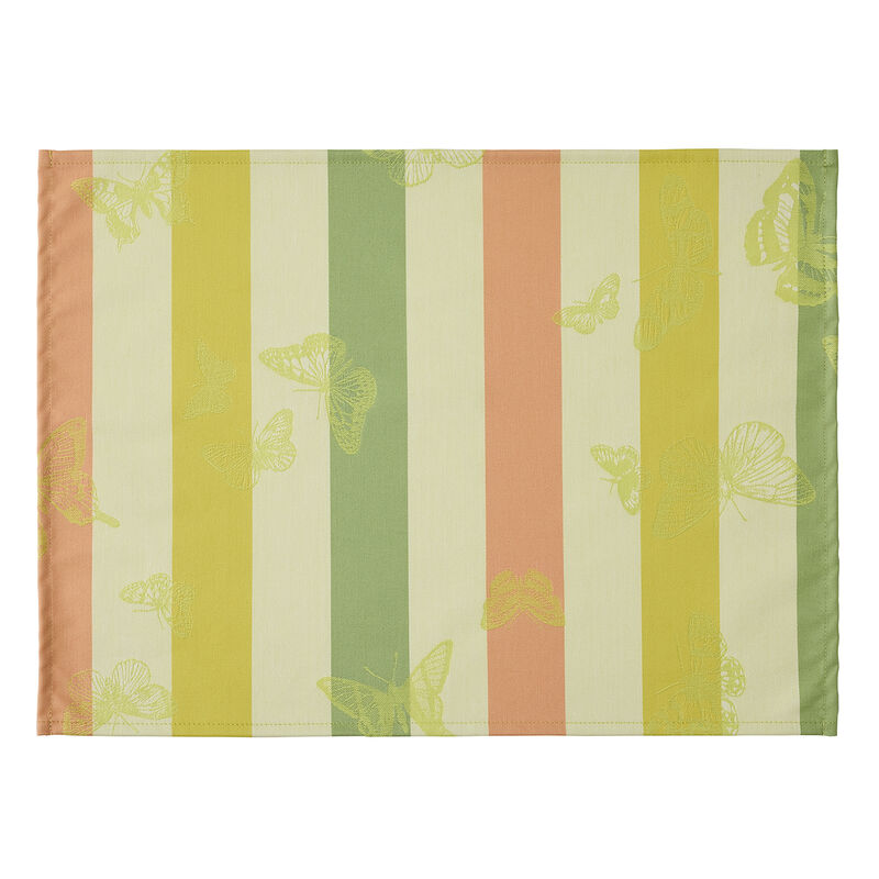 Set de table enduit Bal des papillons Enduit Citrus 50x36 100% coton, , hi-res