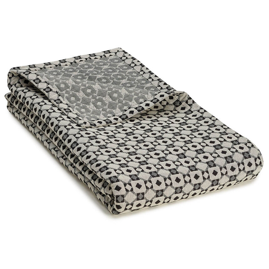 Plaid Obsession Noir 150x190 98% coton / 2% polyamide, , hi-res image number 0