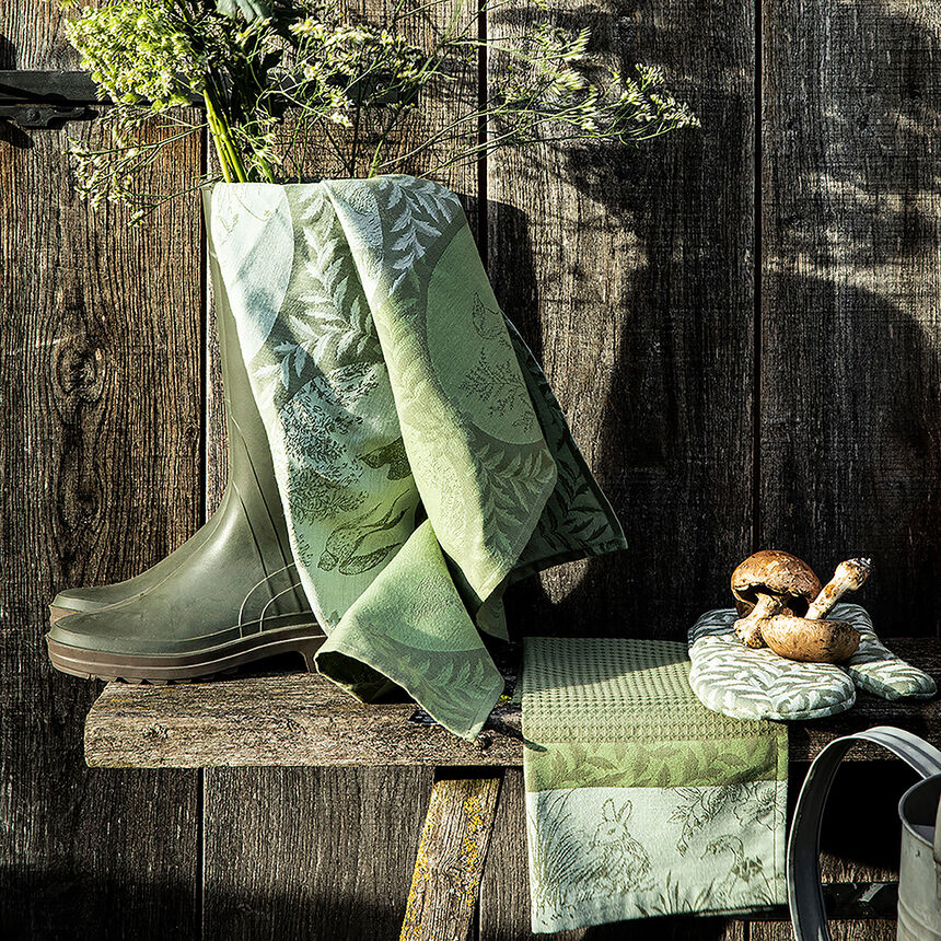 Essuie-mains Jos&eacute;phine Herbe 54x38 100% coton, , hi-res image number 0