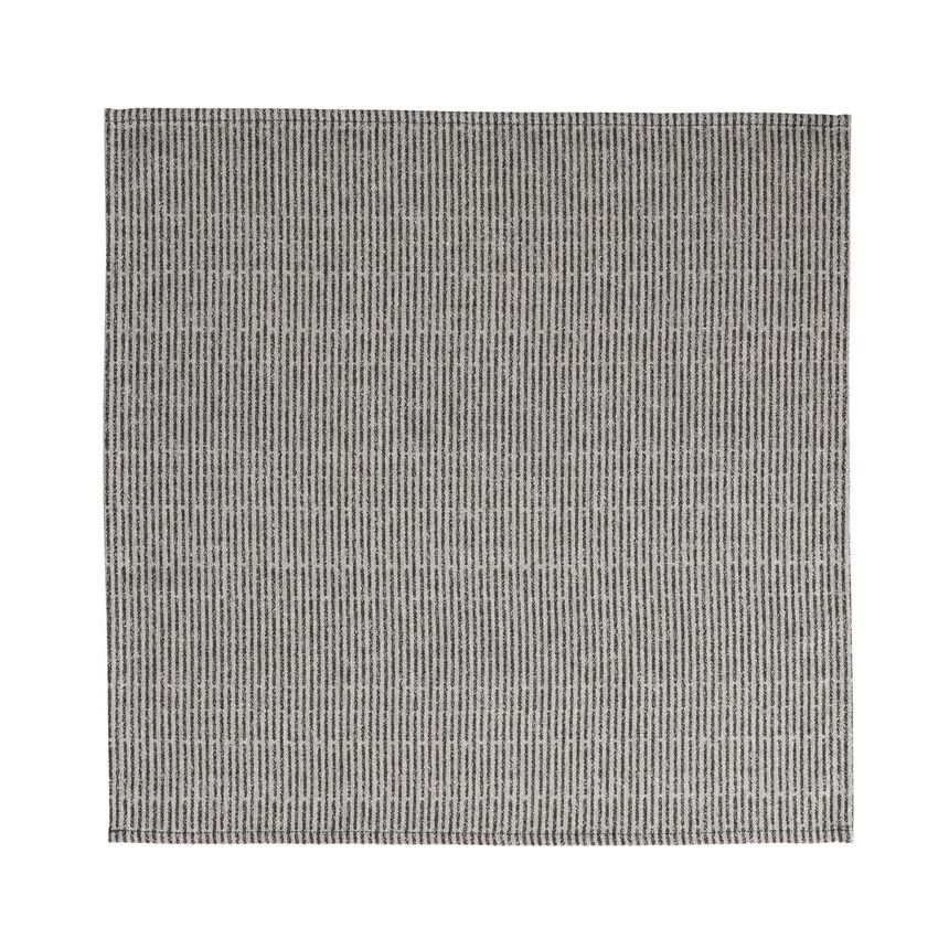 Serviette de table Empreintes Rayures Charbon 50x50 100% coton, , hi-res image number 1