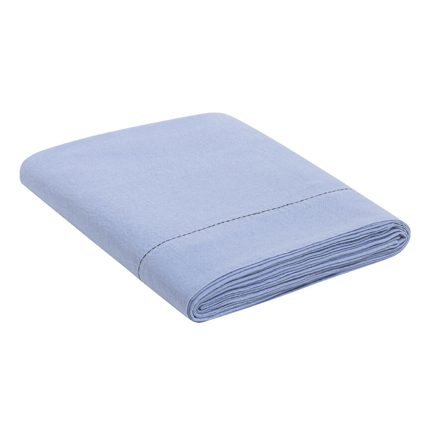 Drap plat Nuances Denim 190X290 50% coton - 50% lin, , hi-res image number 0