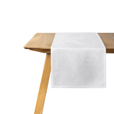 Chemin de table &Eacute;vasion C&eacute;leste Blanc Pur 50x150 100% lin