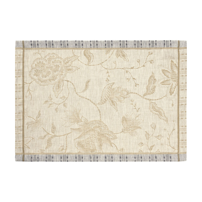 Set de table &Eacute;t&eacute; Indien Noix 50x36 100% lin, longues fibres, , hi-res image number 0