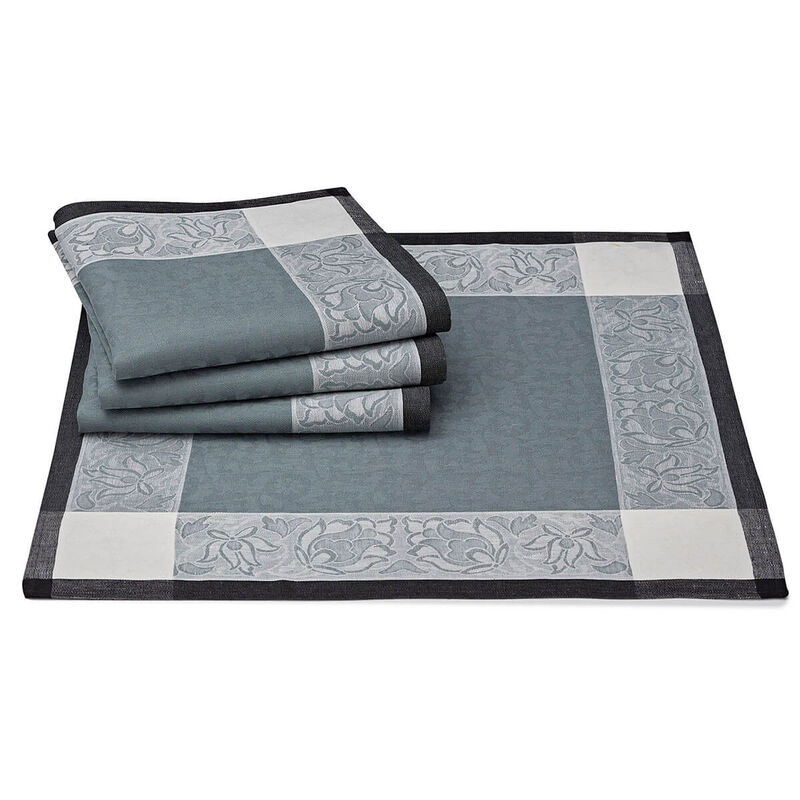 Serviette de table Ottomane Ardoise 58x58 100% lin, , hi-res image number 0