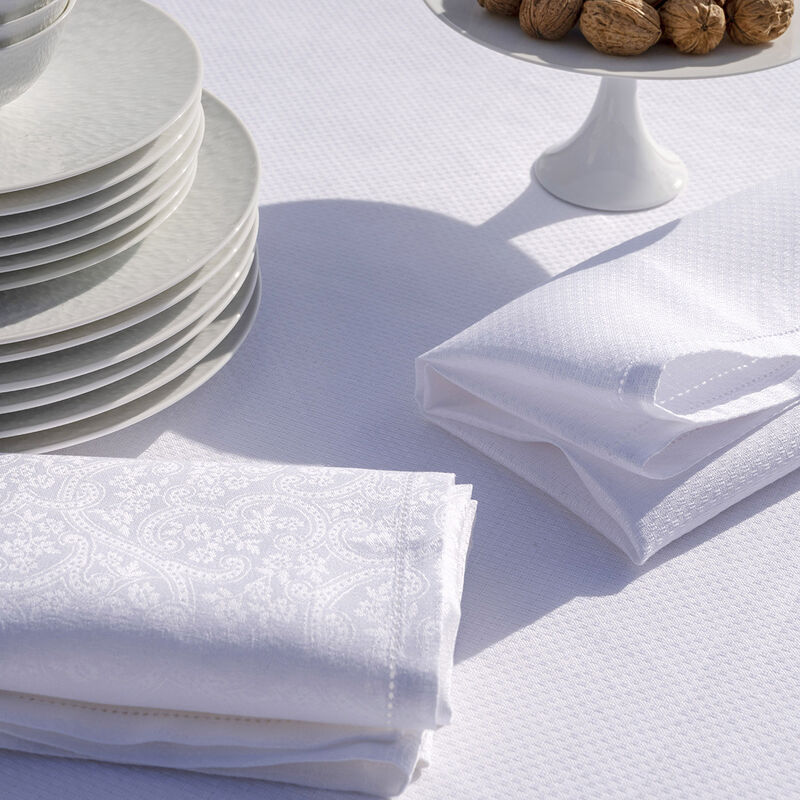 Serviette de table Portofino Bianco 58x58 100% lin, , hi-res