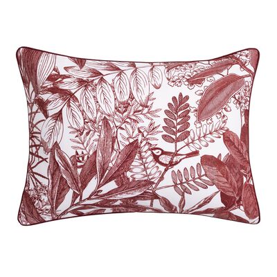Taie décorative  Feuilles en scène  Coton,  Taie décorative  Feuilles en scène  Coton