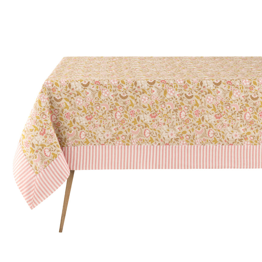 Nappe Boh&egrave;me Beige 150x150 50% coton - 50% lin, , hi-res image number 1