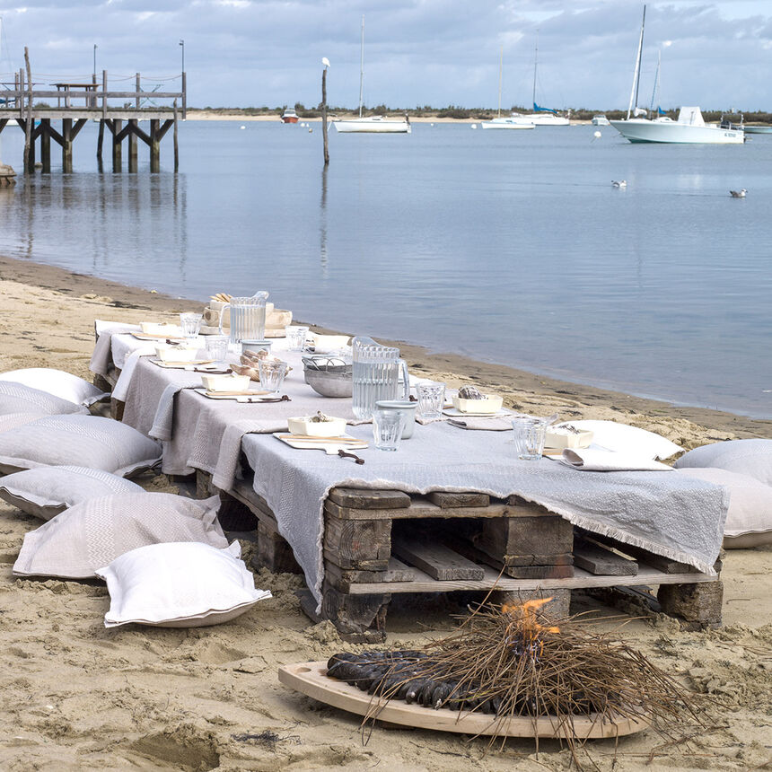 Nappe Slow Life Metal 150x150 89% coton / 11% lin, , hi-res image number 0