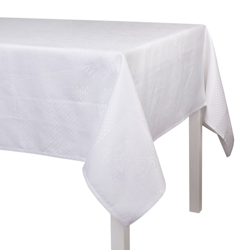 Nappe Bosphore Blanc Blanc 175x175 50% coton - 50% lin, , hi-res image number 0