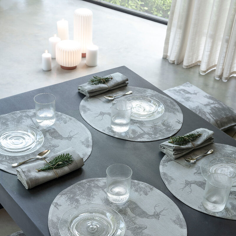 Set de table Souveraine  Argent Ø38 100% lin, , hi-res