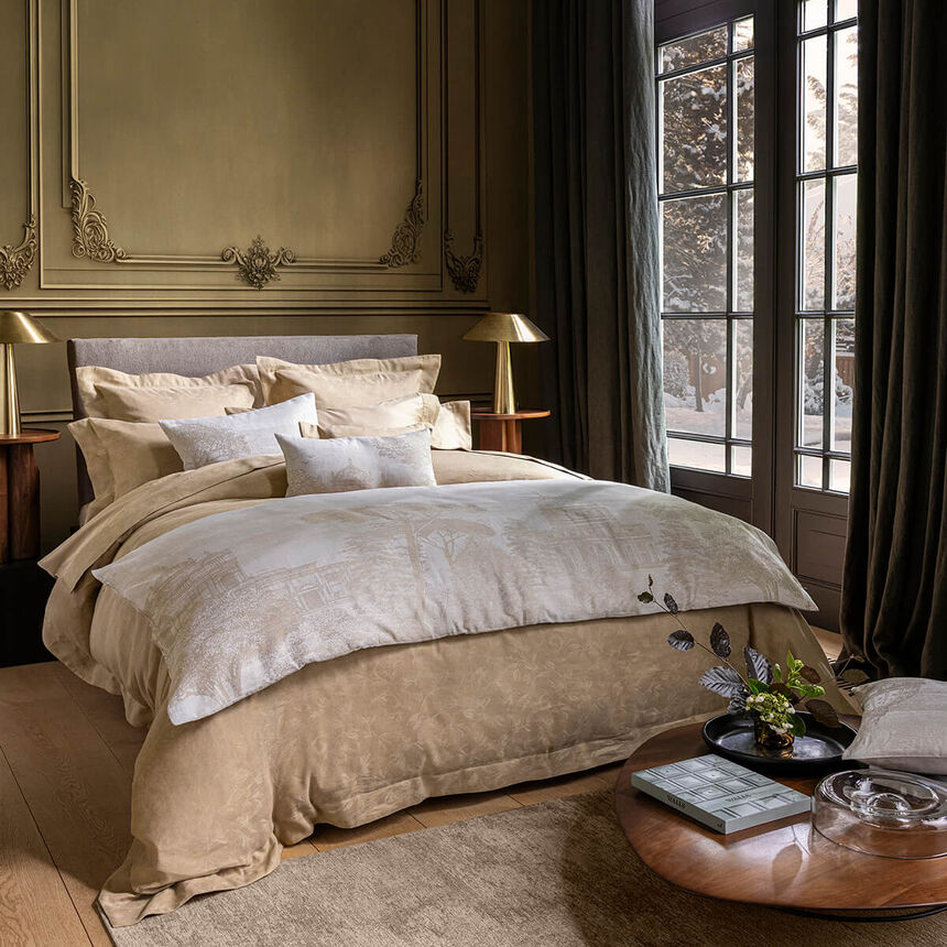 Housse de courtepointe Symphonie S&eacute;pia 90X180 50% coton - 50% lin, , hi-res image number 1