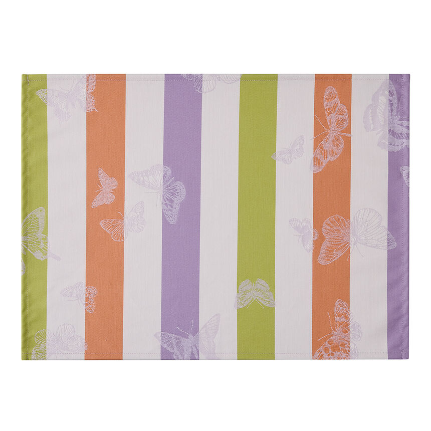 Set de table enduit Bal des papillons Enduit Lilas 50x36 100% coton, , hi-res image number 0