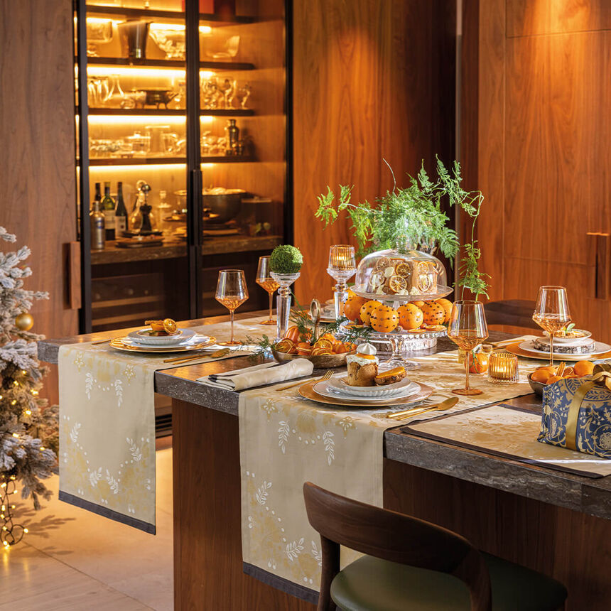 Chemin de table F&eacute;erie Pain d'&eacute;pices 50x150 100% coton, , hi-res image number 0