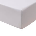 Drap housse Feuilles en scène Blanc 100X200X35 100% coton, , hi-res image number 0